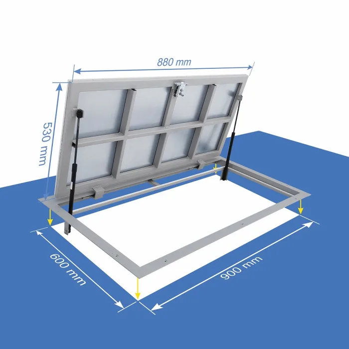 60 × 90P - Grindų liukas po plytele Aliuminis