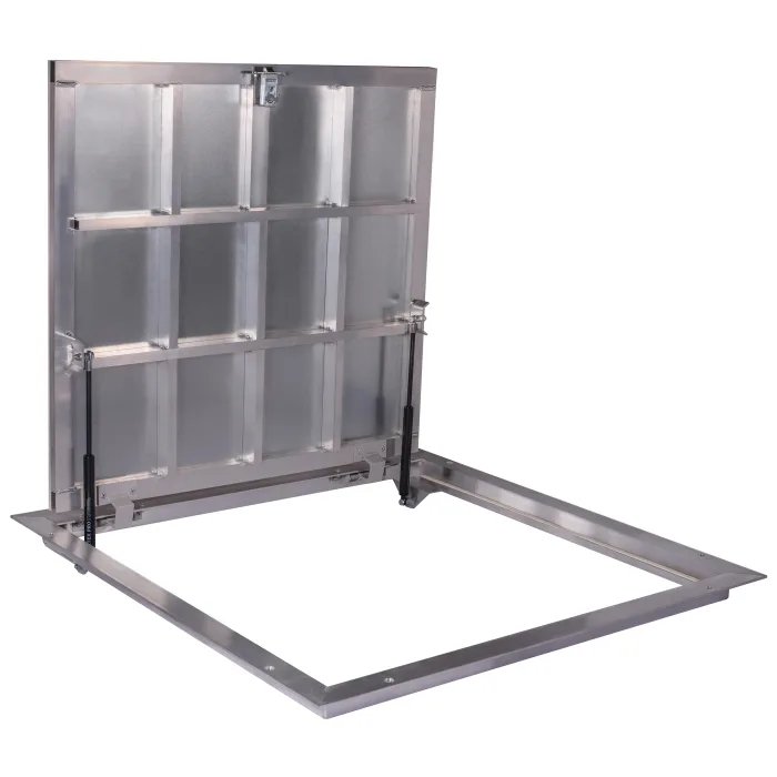 90 × 80P - Grindų liukas po plytele Aliuminis