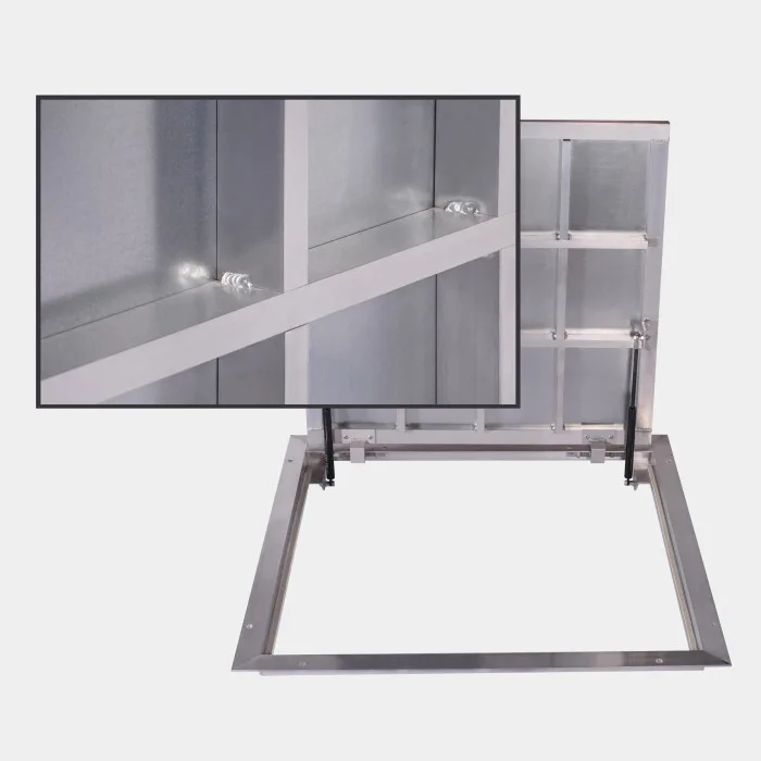 90 × 60P - Grindų liukas po plytele Aliuminis